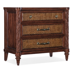 Charleston Three-Drawer Wood Nightstand in Cherry Brown by Hooker Furniture