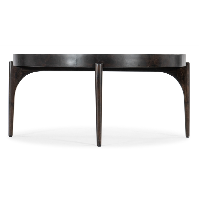 Hooker Furniture Commerce & Market Round Wood Cocktail Table in Dark Brown