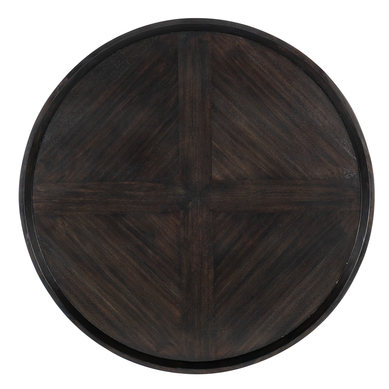 Hooker Furniture Commerce & Market Round Wood Cocktail Table in Dark Brown