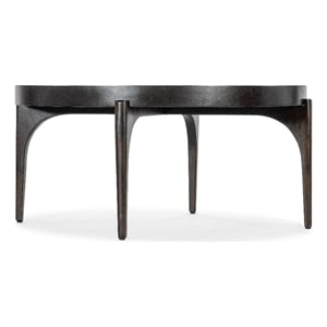 Hooker Furniture Commerce & Market Round Wood Cocktail Table in Dark Brown