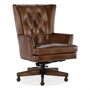 Hooker Furniture Finley Traditional Leather Executive Desk Chair in Brown