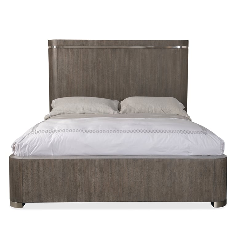 Hooker Furniture Modern Mood King Wood Panel Bed in Brown