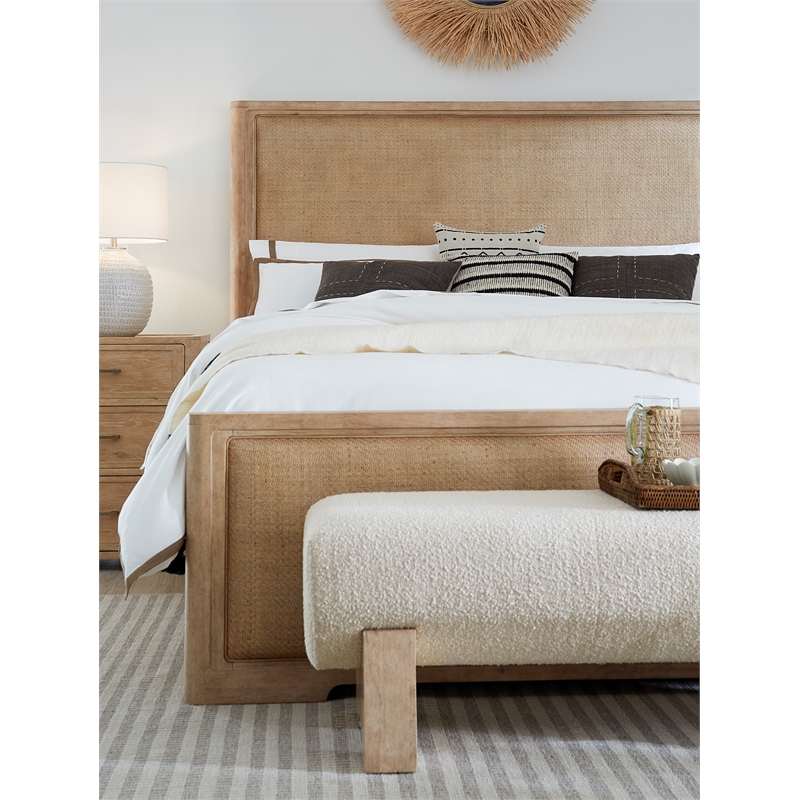 Retreat California King Wood Cane Panel Bed in Beige by Hooker Furniture Cymax Business