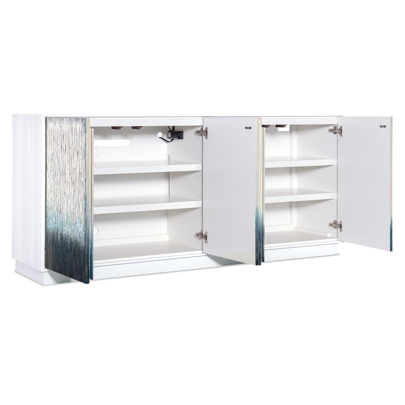 Melange Mediterranean Entertainment Credenza in White Wood by Hooker Furniture