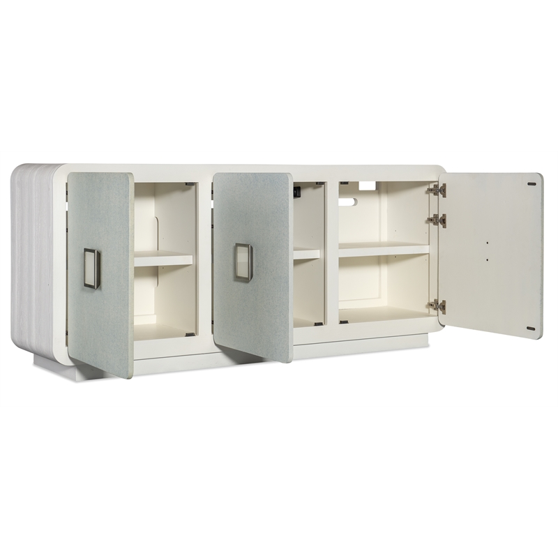 Melange Atlantis Entertainment Credenza in White Wood by Hooker Furniture