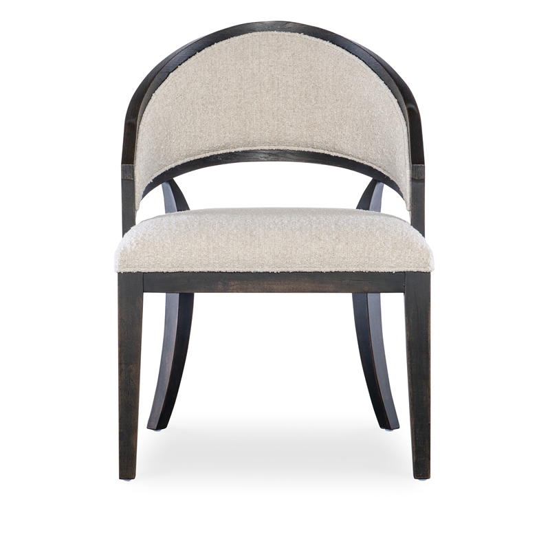 Retreat Cane Barrel Back Fabric Upholstered Chair in Black by Hooker Furniture