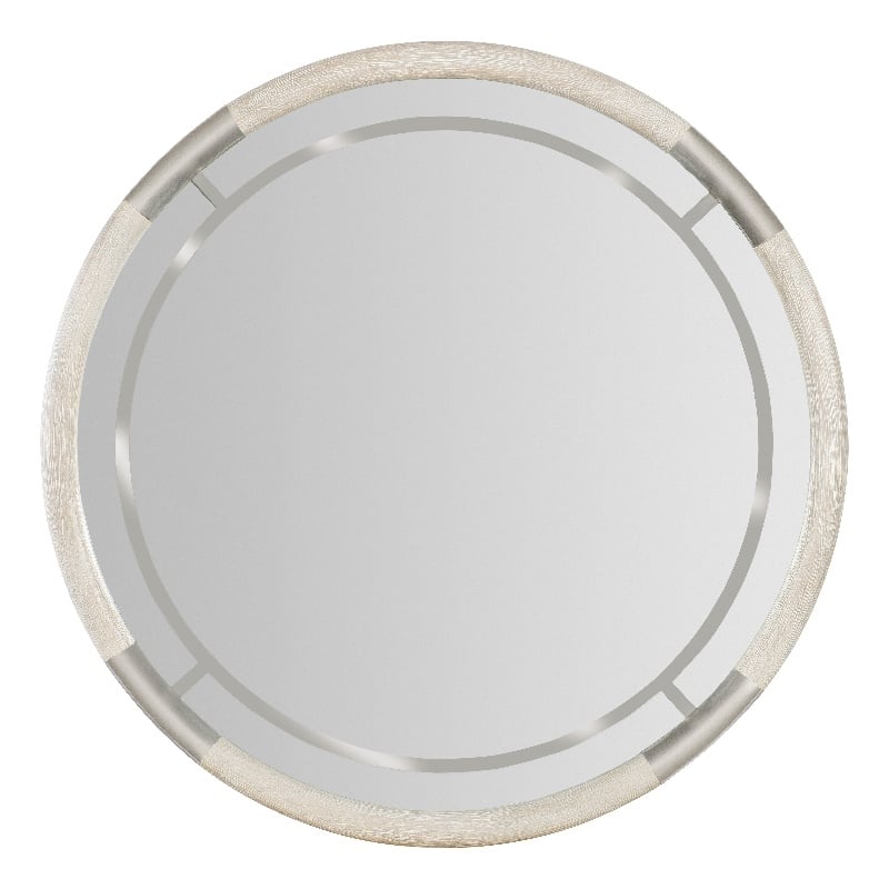 Modern Mood Round Wood Framed Mirror in Natural by Hooker Furniture