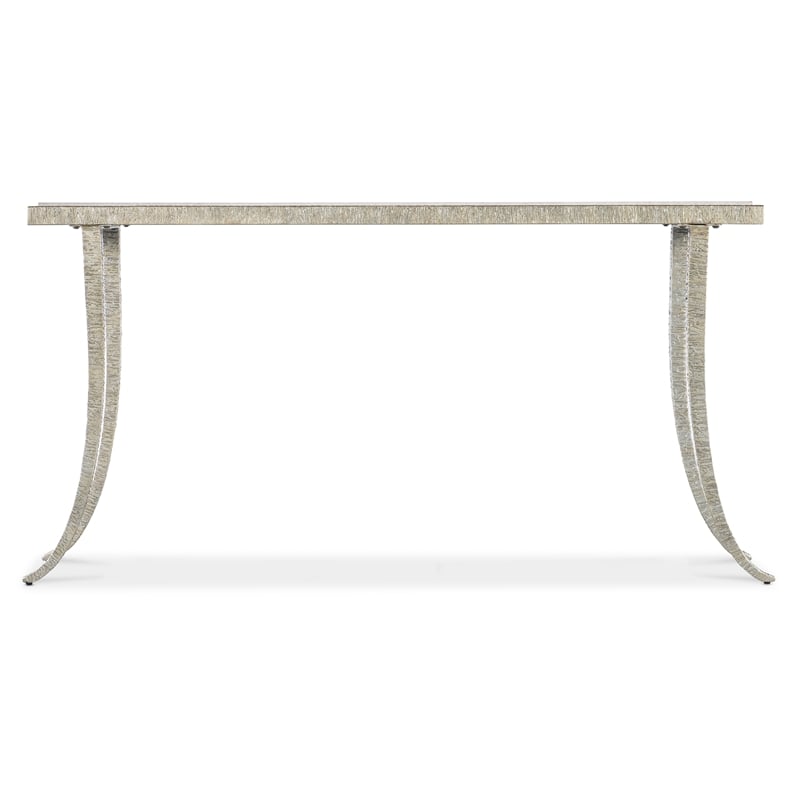 Melange Sabre Marble Top Console Table in Silver by Hooker Furniture