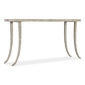 Melange Sabre Marble Top Console Table in Silver by Hooker Furniture