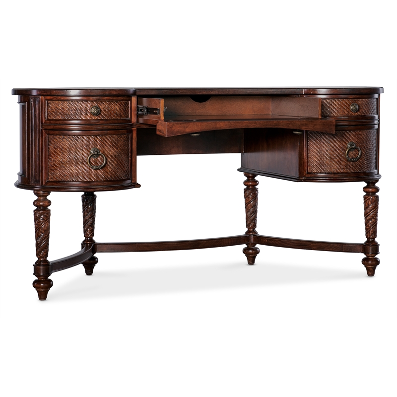 Charleston Wood Kidney Writing Desk in Brown by Hooker Furniture