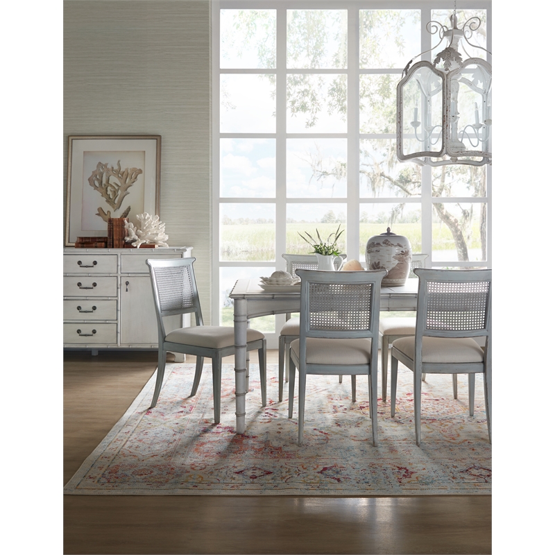 Charleston White Wood Rectanglular Dining Table w/ 20