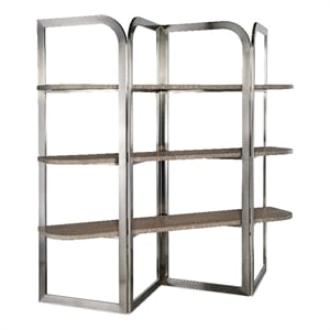 Modern Mood Metal Framed Etagere w/ Brown Finished Shelves by Hooker Furniture