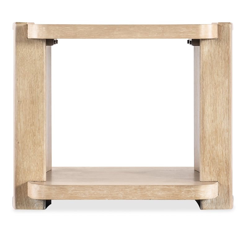 Retreat Wood Open Shelf End Table in Dune Beige by Hooker Furniture