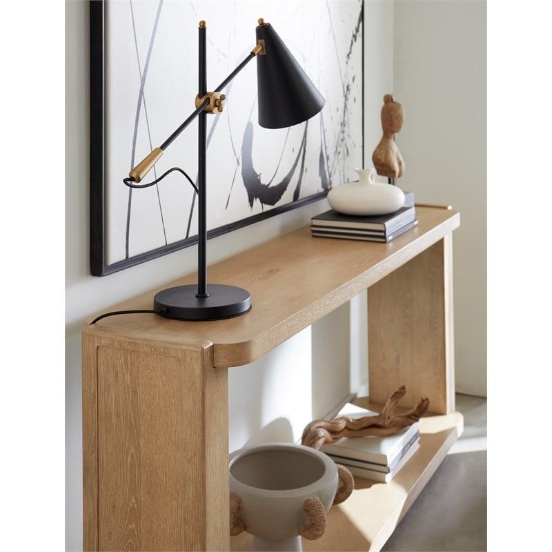 Retreat Wood Open Shelf Console Table in Dune Beige by Hooker Furniture