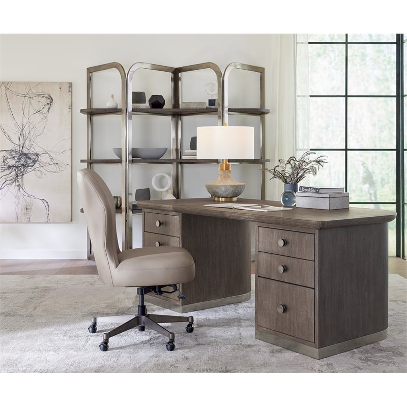Modern Mood Executive Wood Desk in Brown by Hooker Furniture