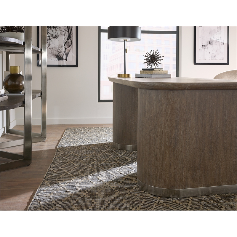 Modern Mood Executive Wood Desk in Brown by Hooker Furniture