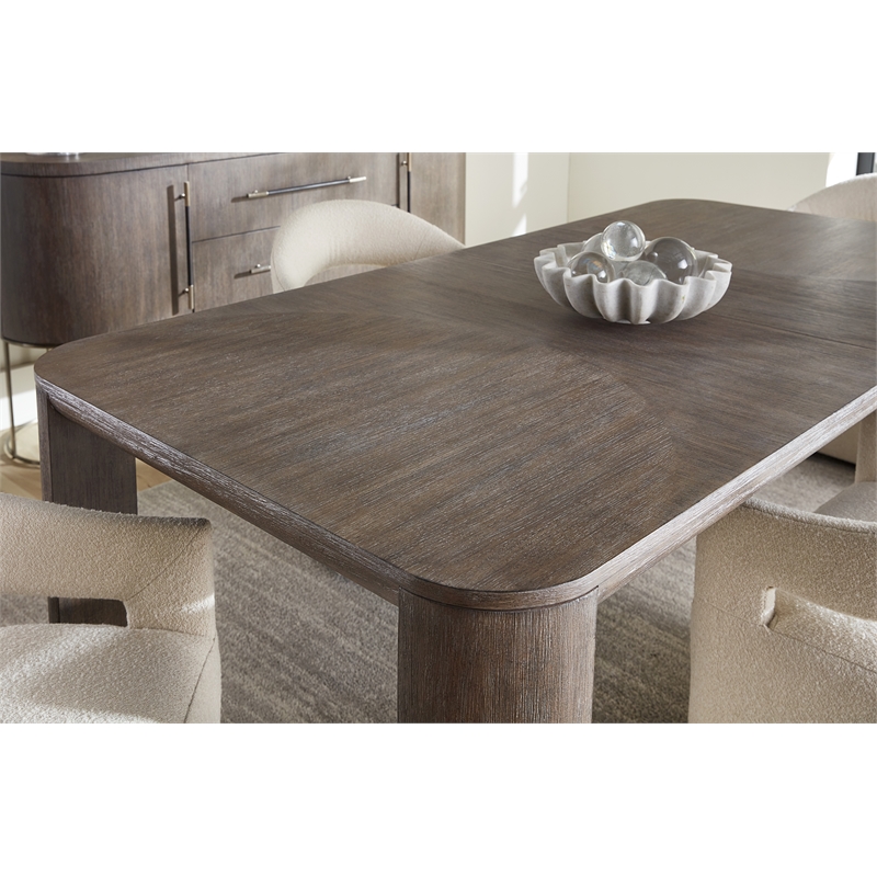 Modern Mood Wood Leg Dining Table w/ 24in leaf in Brown by Hooker Furniture