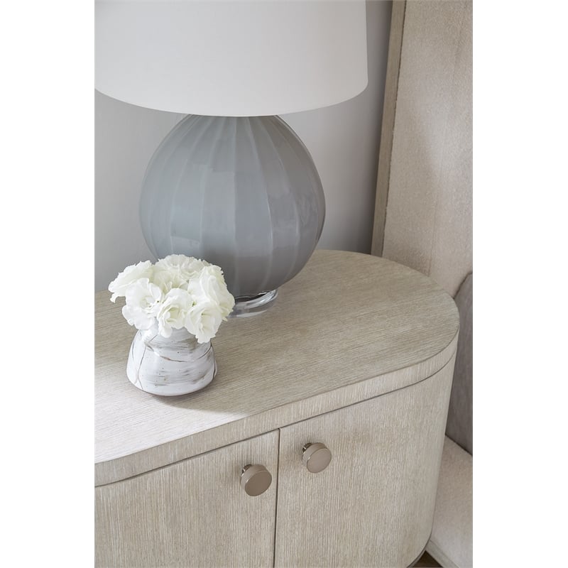 Modern Mood Oval Wood Nightstand in Natural by Hooker Furniture