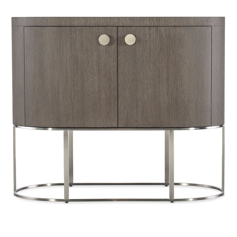 Modern Mood Oval Wood Nightstand in Brown by Hooker Furniture