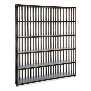 Retreat Slatted Wood Framed Bookcase in Black by Hooker Furniture
