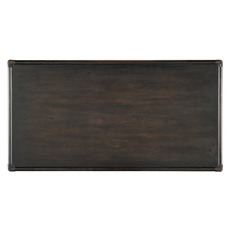 Retreat Pole Rattan Wood Writing Desk in Black by Hooker Furniture