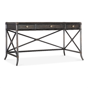 Retreat Pole Rattan Wood Writing Desk in Black by Hooker Furniture