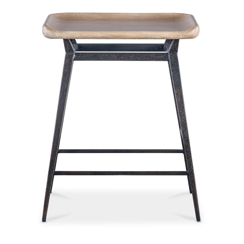 Retreat Wood and Metal Stool in Dune Beige by Hooker Furniture