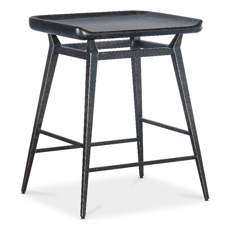 Retreat Wood and Metal Stool in Black Sand by Hooker Furniture