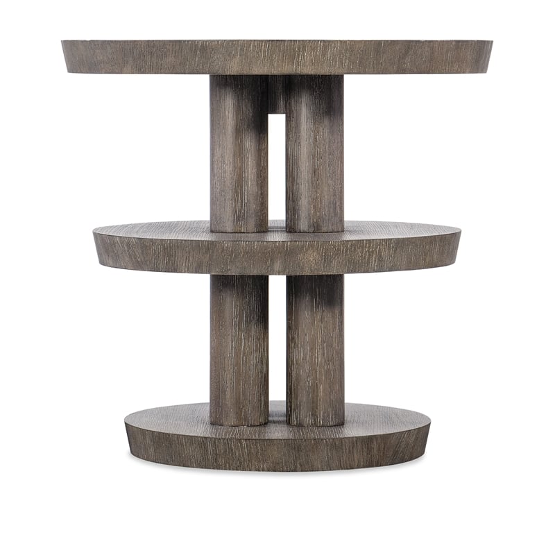 Modern Mood Round Wood Side Table in Brown by Hooker Furniture