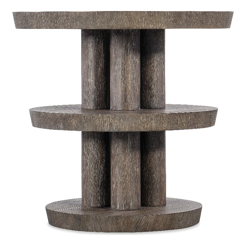 Modern Mood Round Wood Side Table in Brown by Hooker Furniture