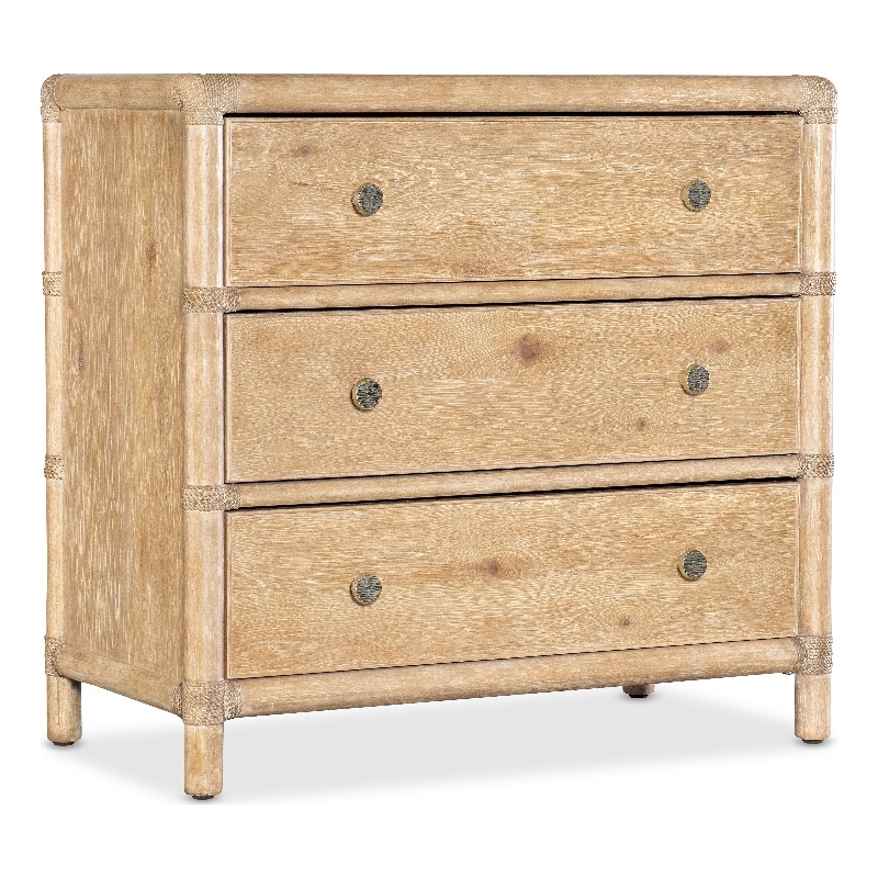 Retreat Wood Pole Rattan Nightstand in Beige by Hooker Furniture