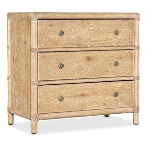 Retreat Wood Pole Rattan Nightstand in Beige by Hooker Furniture