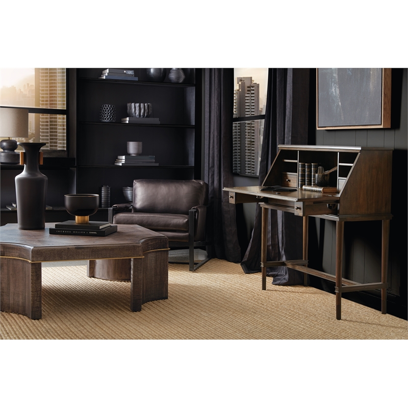 Commerce and Market Secretariat Wood Secretary Desk in Brown by Hooker Furniture