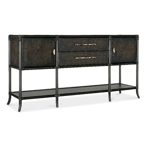 Retreat Pole Rattan Wood Sideboard in Black by Hooker Furniture
