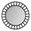 Retreat Wood Pole Rattan Accent Mirror in Black Sand Finish by Hooker Furniture