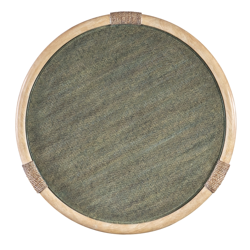 Retreat Raffia Wood End Table in Beige by Hooker Furniture
