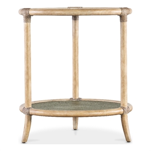 Retreat Raffia Wood End Table in Beige by Hooker Furniture