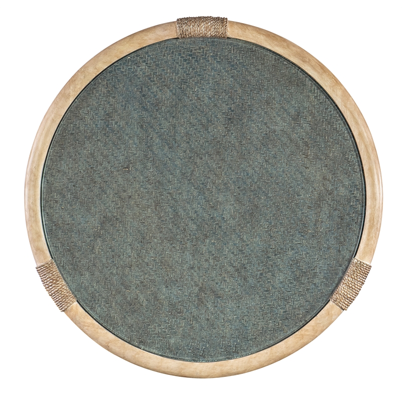 Retreat Raffia Wood End Table in Beige by Hooker Furniture