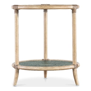 Retreat Raffia Wood End Table in Beige by Hooker Furniture