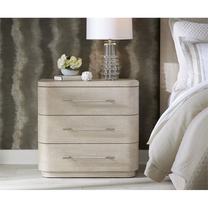 Modern Mood Three Drawer Wood Nightstand in Natural by Hooker Furniture