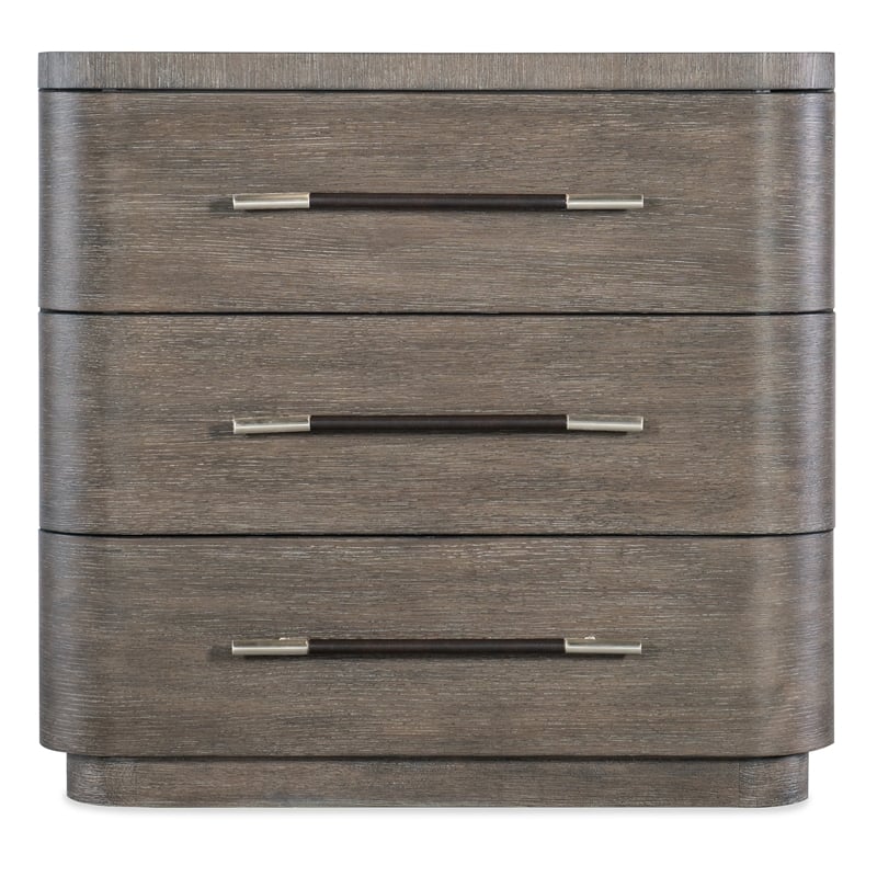 Modern Mood Three Drawer Wood Nightstand in Brown by Hooker Furniture