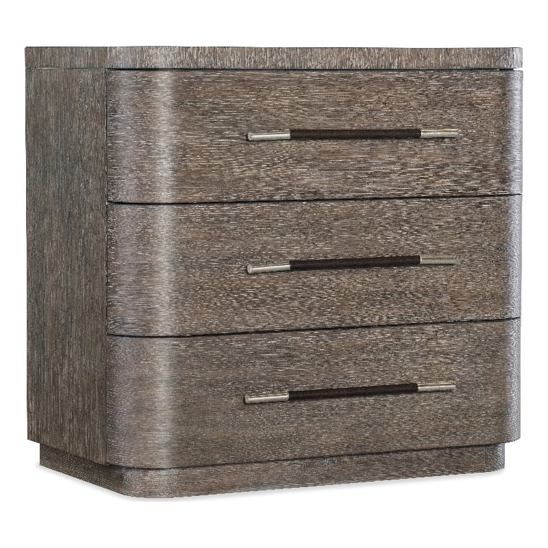 Modern Mood Three Drawer Wood Nightstand in Brown by Hooker Furniture