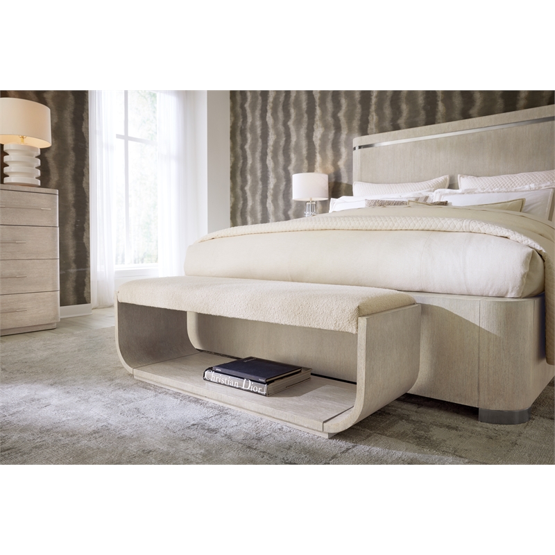 Modern Mood Fabric Seat Bed Bench in Natural by Hooker Furniture