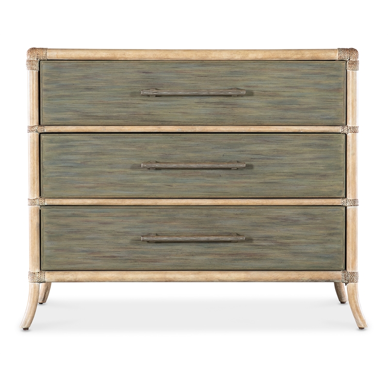 Retreat Pole Rattan Wood Chest in Beige by Hooker Furniture