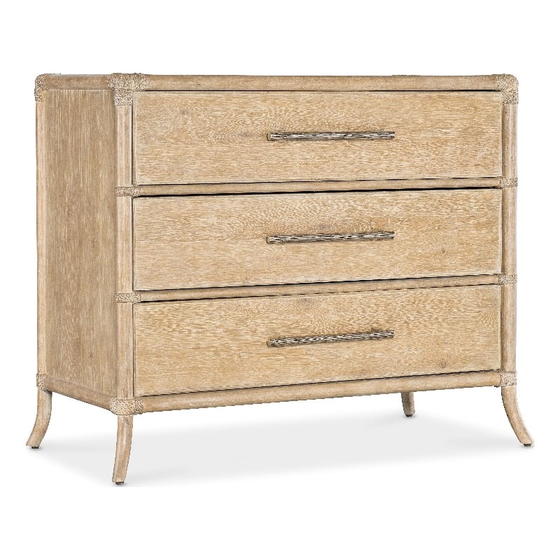 Retreat Pole Rattan Wood Chest in Dune Beige Finish by Hooker Furniture