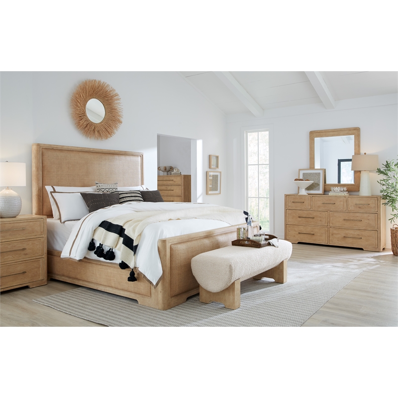 Retreat Fabric Upholstered Bed Bench in Dune Beige Finish by Hooker Furniture