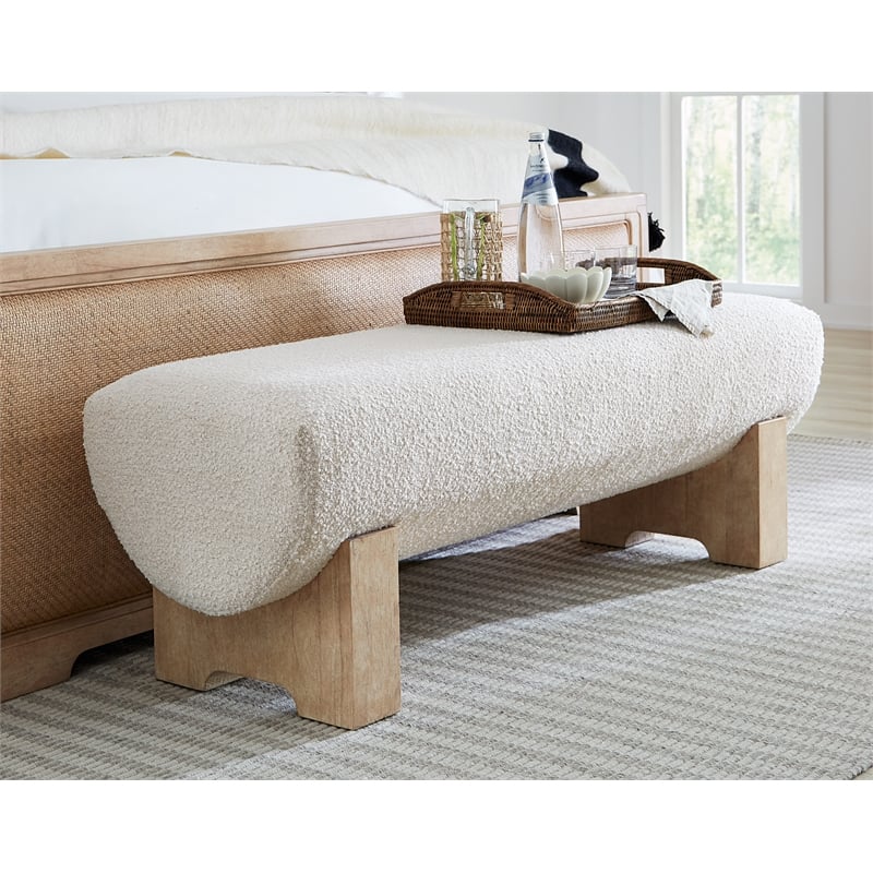 Retreat Fabric Upholstered Bed Bench in Dune Beige Finish by Hooker Furniture