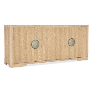 Hooker Furniture Retreat 4-Door Wood Entertainment Credenza in Beige