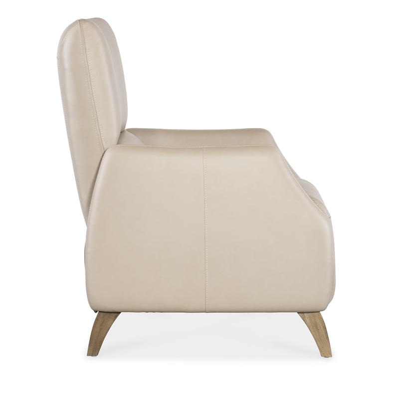 Hooker Furniture Rumero Contemporary Leather Press Back Recliner in Beige