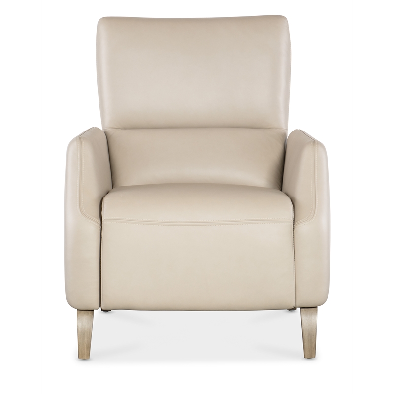 Hooker Furniture Rumero Contemporary Leather Press Back Recliner in Beige